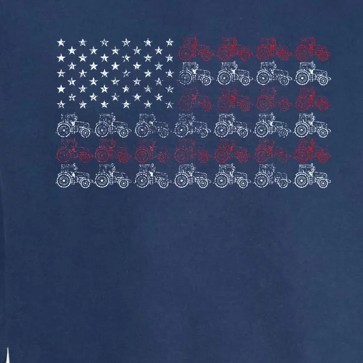 Tractor American Flag Farmer Garment-Dyed Sweatshirt