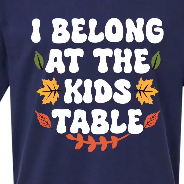 Thanksgiving Adult Family Fun I Belong At The Kids Table Sueded Cloud Jersey T-Shirt