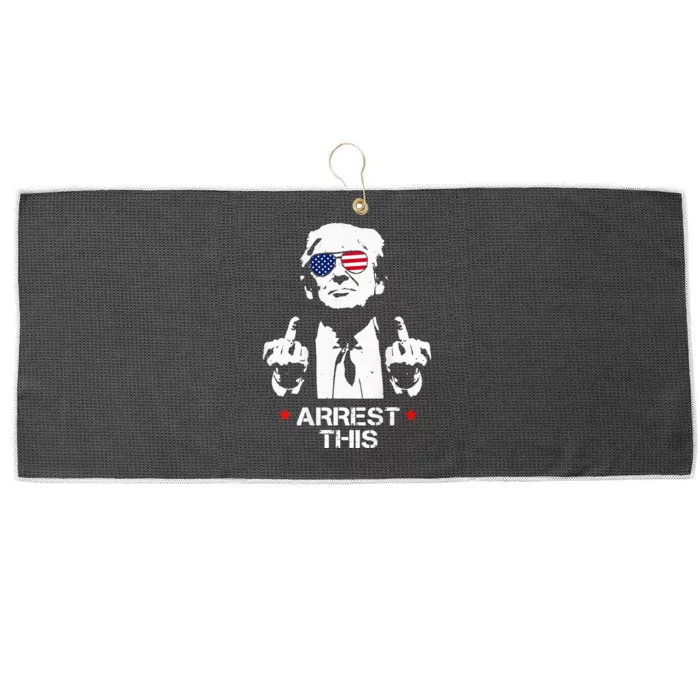 Trump Arrest Funny Large Microfiber Waffle Golf Towel