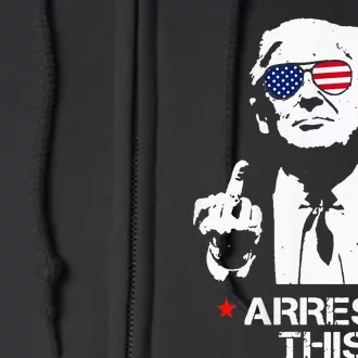 Trump Arrest Funny Full Zip Hoodie