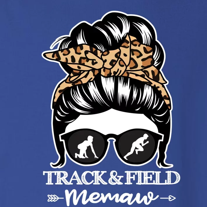 Track And Field Memaw Messy Bun Hair Funny Athlete Memaw Gift Toddler Long Sleeve Shirt