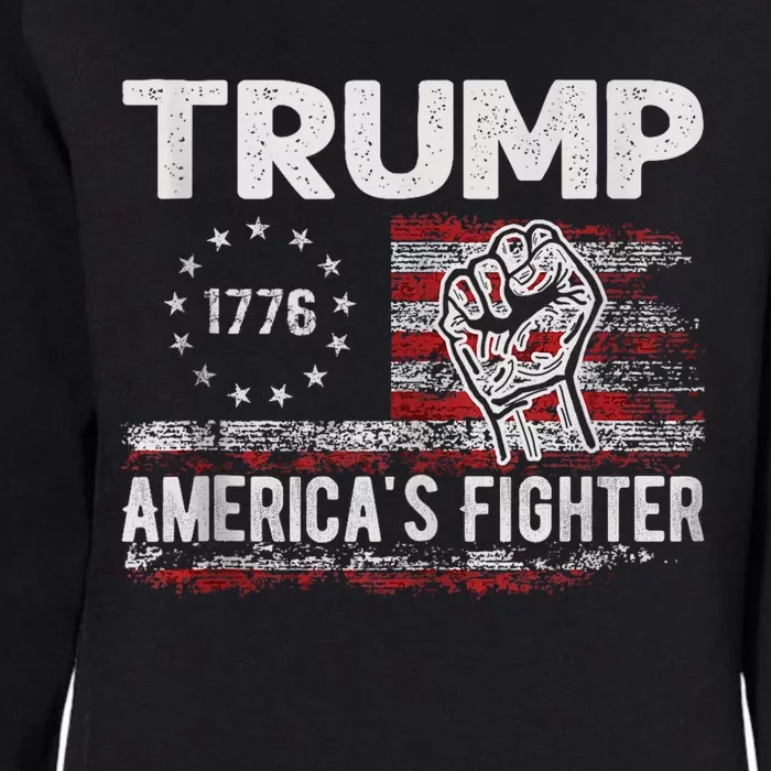 Trump AmericaS Fighter President Donald Trump Usa Flag Womens California Wash Sweatshirt