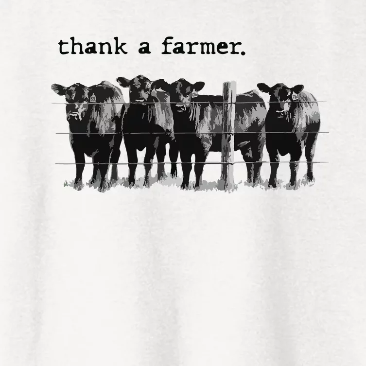 Thank A Farmer Cow Lover Heifer Lover Agriculture Outfit Women's Crop Top Tee