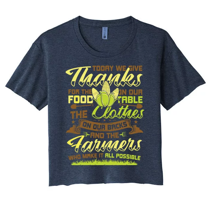 Thank A Farmer Appreciation Day Farmland Ranch Farmers Women's Crop Top Tee