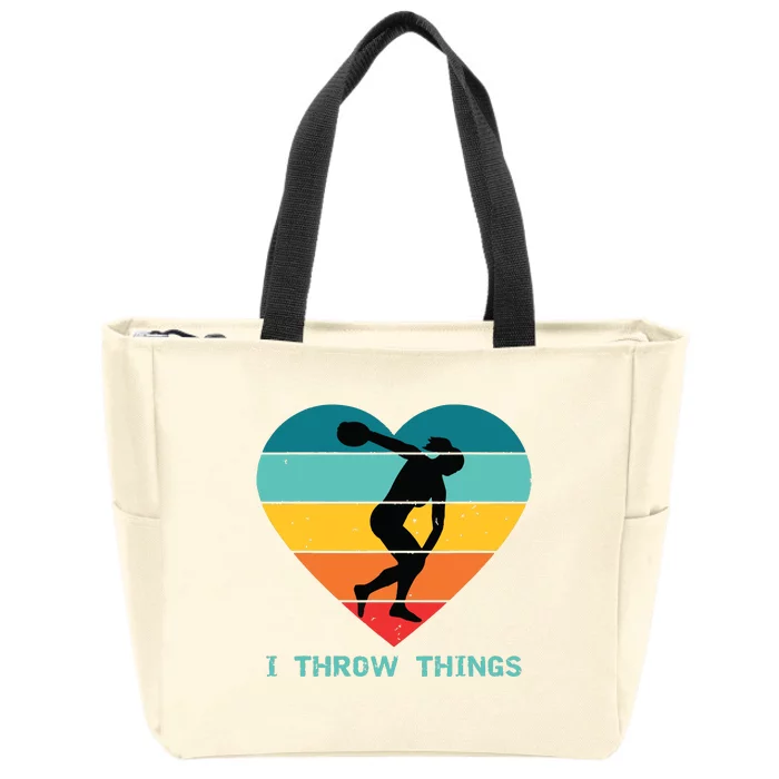 Track And Field Women Discus Thrower Zip Tote Bag