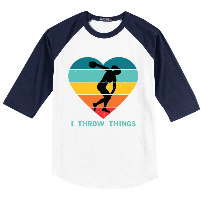 Track And Field Women Discus Thrower Baseball Sleeve Shirt