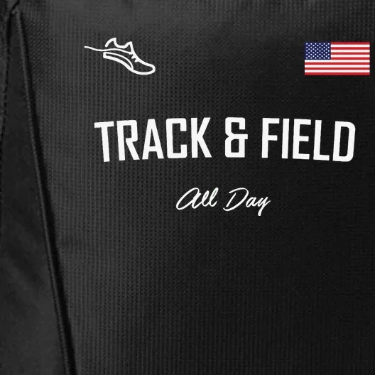 Track And Field Gifts Track Field All Day Usa Flag City Backpack