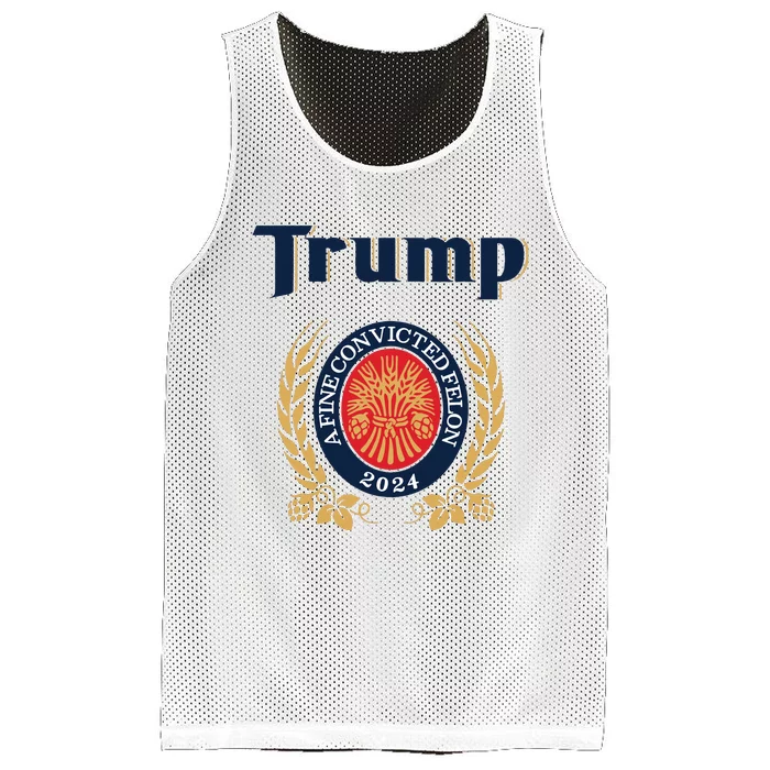 Trump A Fine Convicted Felon 2024 Beer Mesh Reversible Basketball Jersey Tank