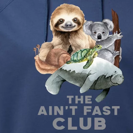 The Aint Fast Club Funny Cute Slow Animal Performance Fleece Hoodie