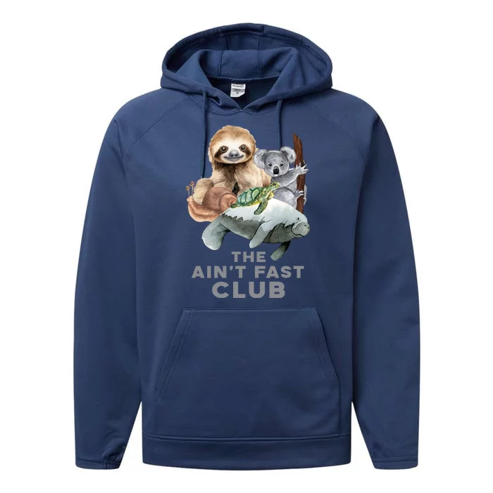 The Aint Fast Club Funny Cute Slow Animal Performance Fleece Hoodie