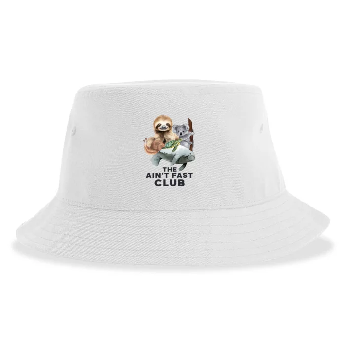 The Aint Fast Club Funny Cute Slow Animal Sustainable Bucket Hat