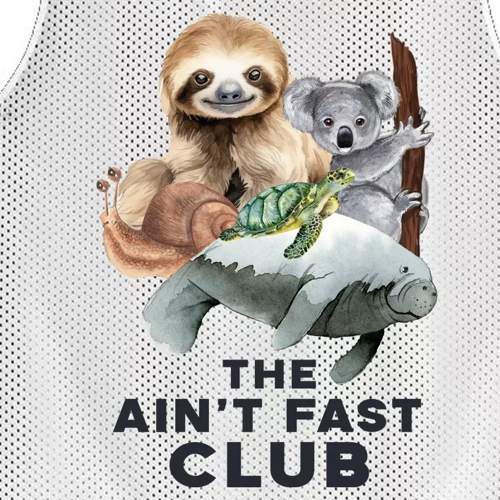 The Aint Fast Club Funny Cute Slow Animal Mesh Reversible Basketball Jersey Tank