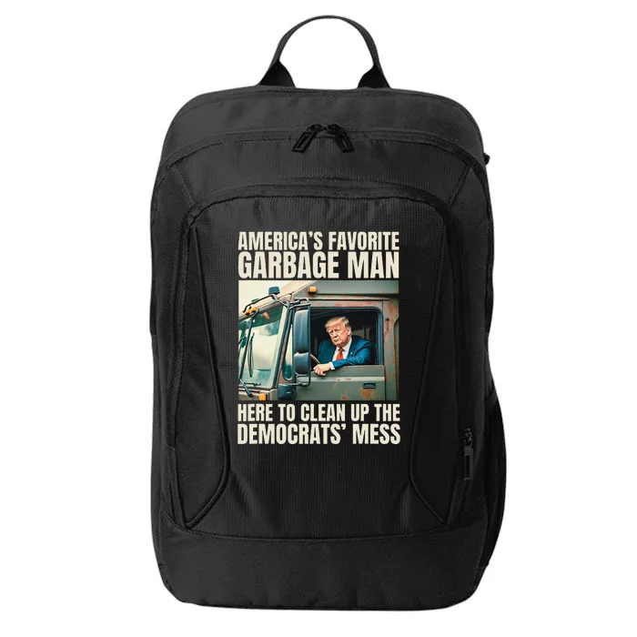 Trump AmericaS Favorite Garbage Man Trump In Trash Truck City Backpack