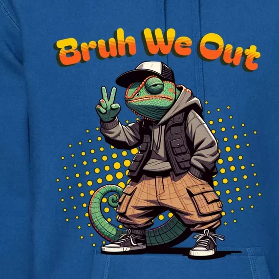 Teacher Appreciation Funny Cameleon Lizard Grad Bruh We Out Gift Premium Hoodie