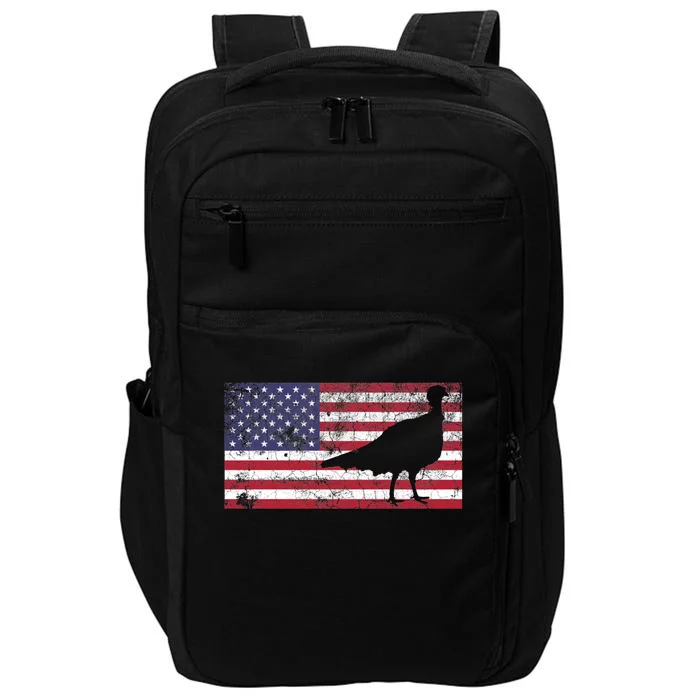 Turkey American Flag Usa Dad 4th Of July Thanksgiving Gift Impact Tech Backpack