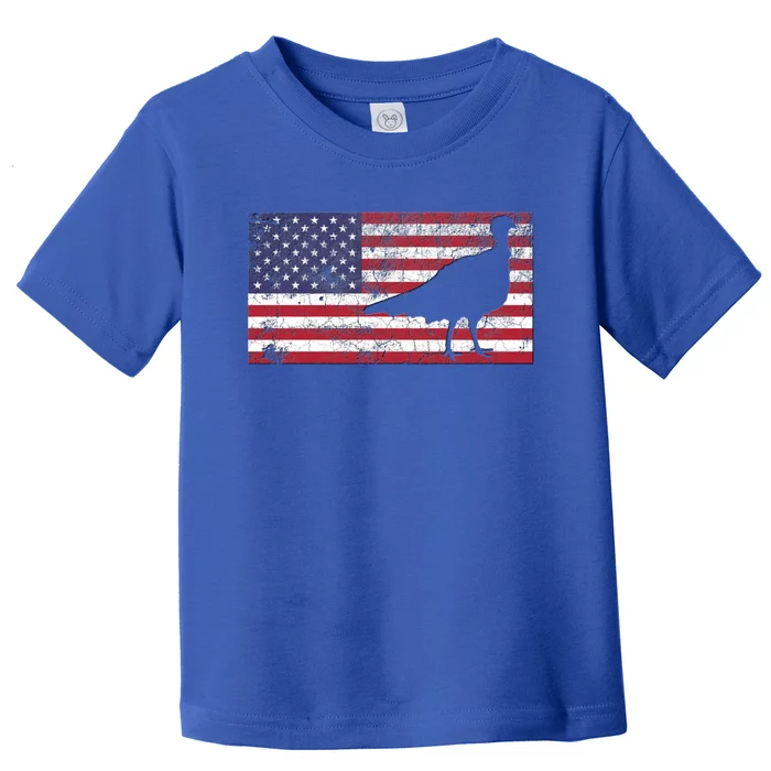 Turkey American Flag Usa Dad 4th Of July Thanksgiving Gift Toddler T-Shirt