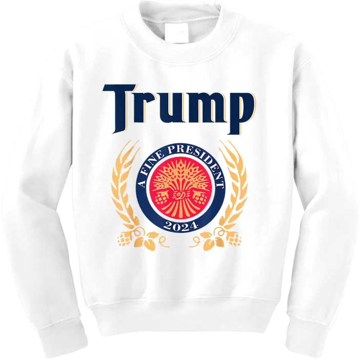 Trump A Fine President 2024 Kids Sweatshirt