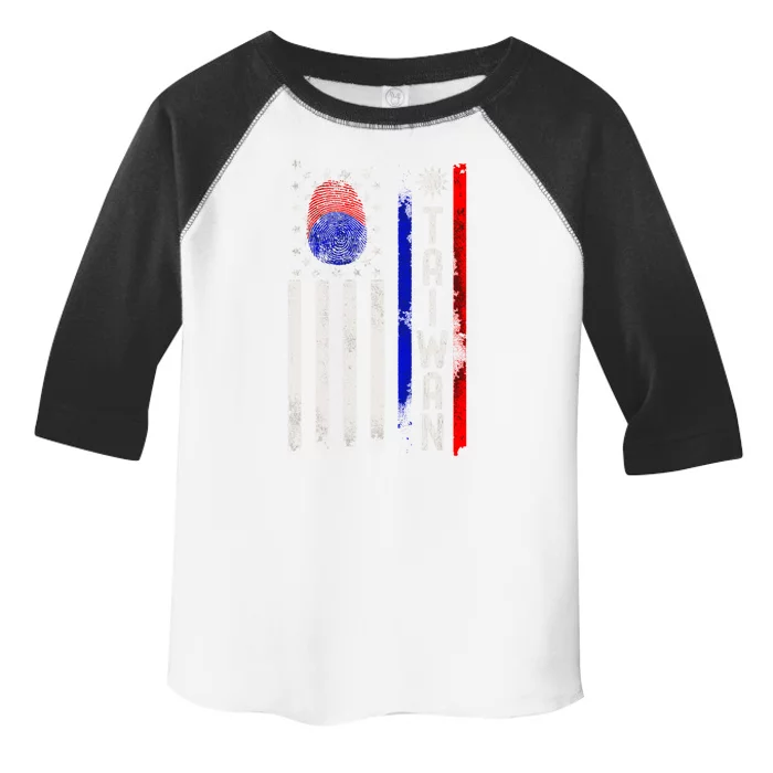 Taiwanese American Flag Its In My Dna Thumb Print Funny Gift Toddler Fine Jersey T-Shirt