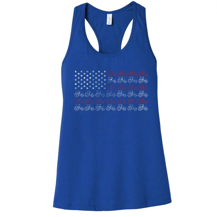 Tractor American Flag Farmer Women's Racerback Tank