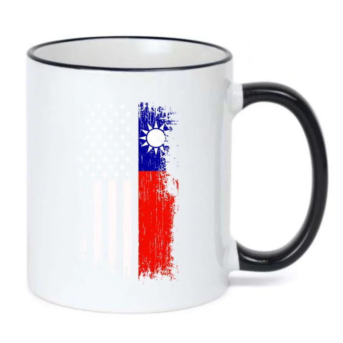 Taiwanese American Flag Pride Taiwan Usa Gift Black Color Changing Mug