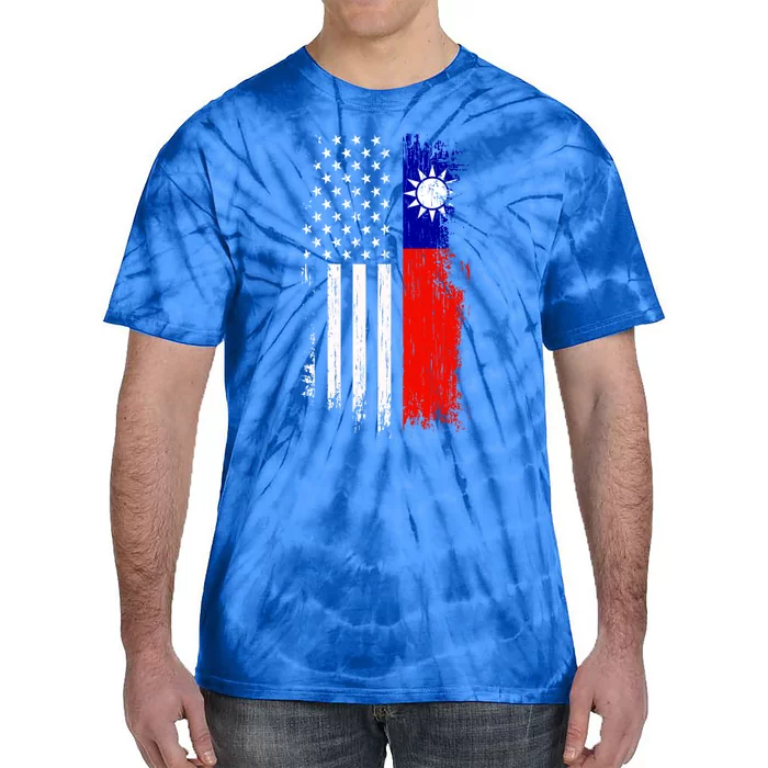 Taiwanese American Flag Pride Taiwan Usa Gift Tie-Dye T-Shirt