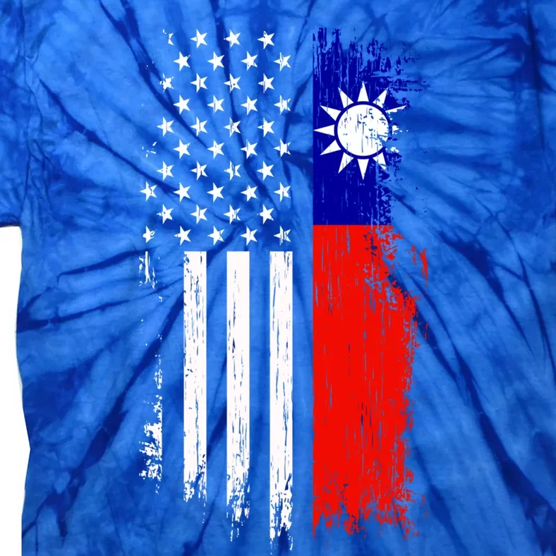 Taiwanese American Flag Pride Taiwan Usa Gift Tie-Dye T-Shirt