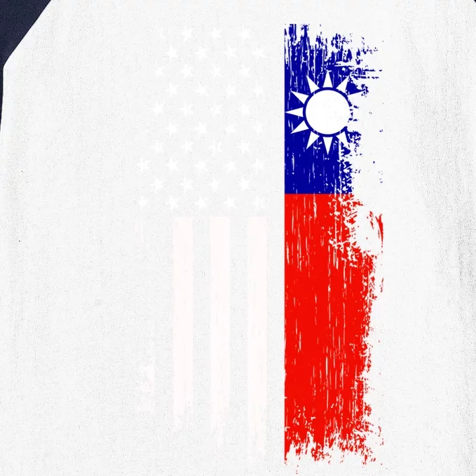 Taiwanese American Flag Pride Taiwan Usa Gift Baseball Sleeve Shirt