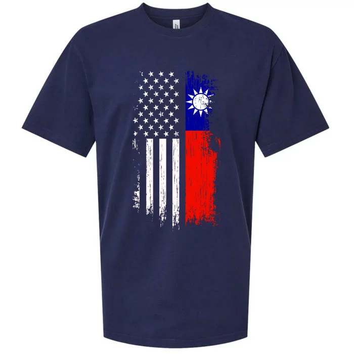 Taiwanese American Flag Pride Taiwan Usa Gift Sueded Cloud Jersey T-Shirt