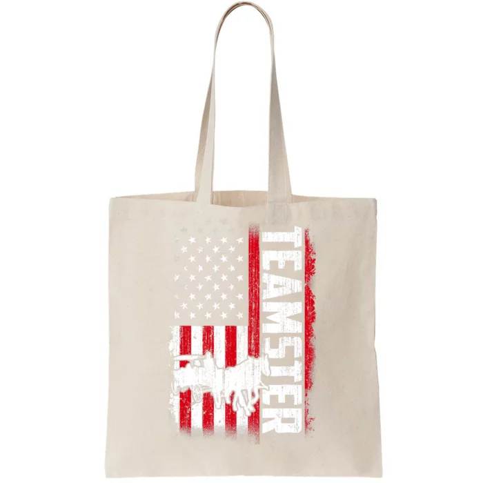 Teamster American Flag Funny Quotes Sayings Tote Bag