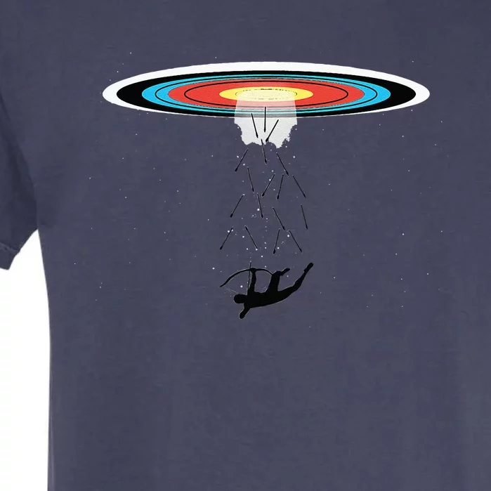 Traditional Archery Funny Ufo Archery Target Recurve Bow Garment-Dyed Heavyweight T-Shirt