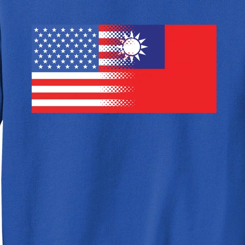 Taiwanese American Flag Us Taiwan Pride Gift Tall Sweatshirt