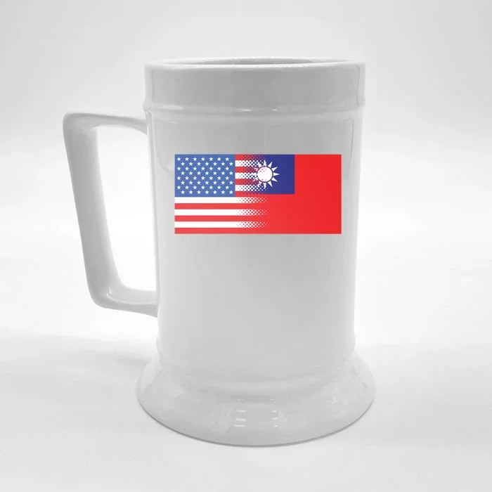 Taiwanese American Flag Us Taiwan Pride Gift Front & Back Beer Stein