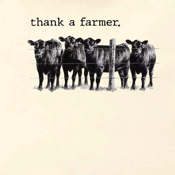 Thank a Farmer Cow Lover Heifer Lover Agriculture Outfit Zip Tote Bag