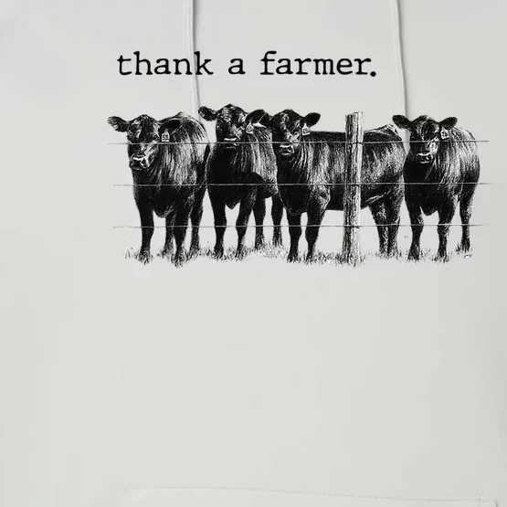 Thank a Farmer Cow Lover Heifer Lover Agriculture Outfit Performance Fleece Hoodie