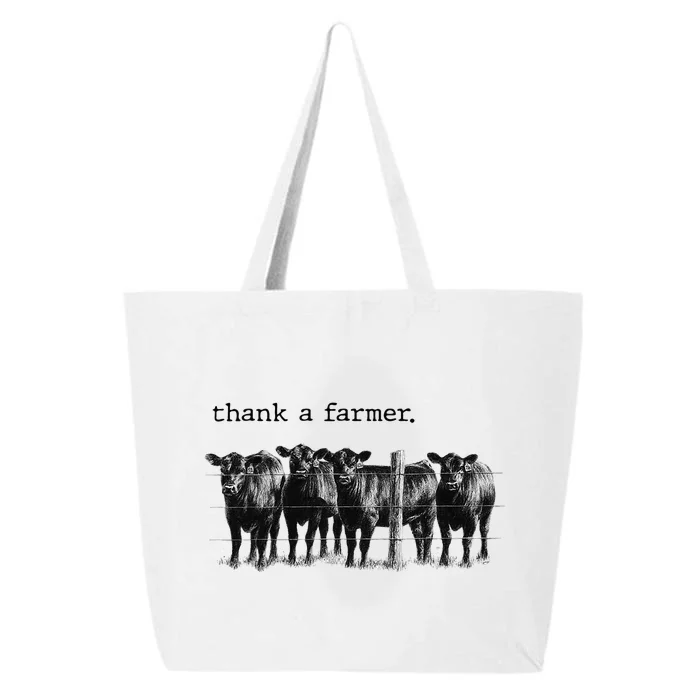 Thank a Farmer Cow Lover Heifer Lover Agriculture Outfit 25L Jumbo Tote