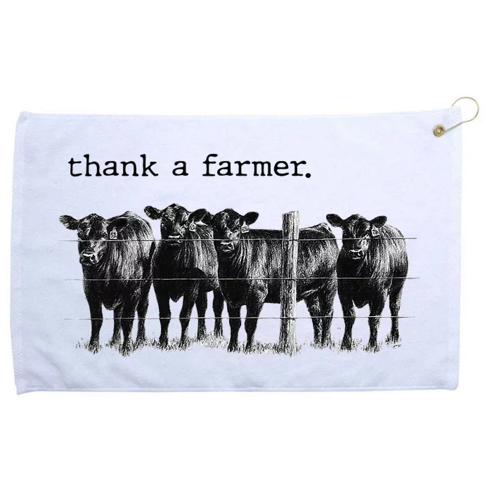 Thank a Farmer Cow Lover Heifer Lover Agriculture Outfit Grommeted Golf Towel