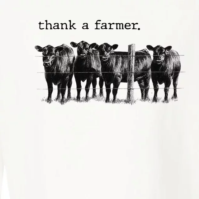 Thank a Farmer Cow Lover Heifer Lover Agriculture Outfit Cropped Pullover Crew