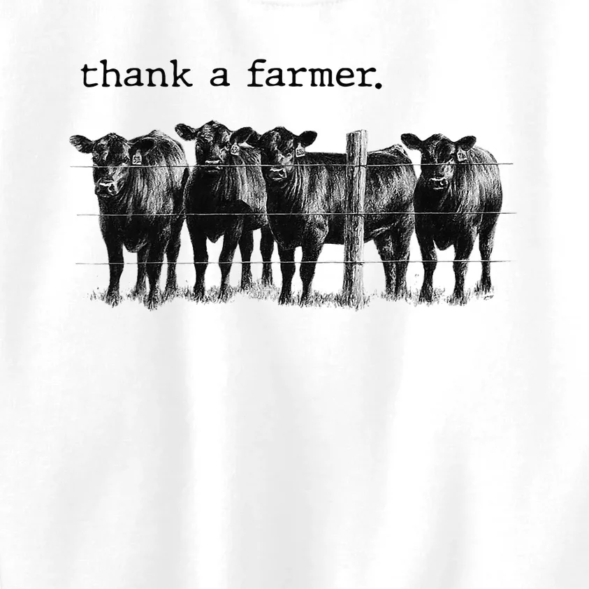 Thank a Farmer Cow Lover Heifer Lover Agriculture Outfit Kids Sweatshirt