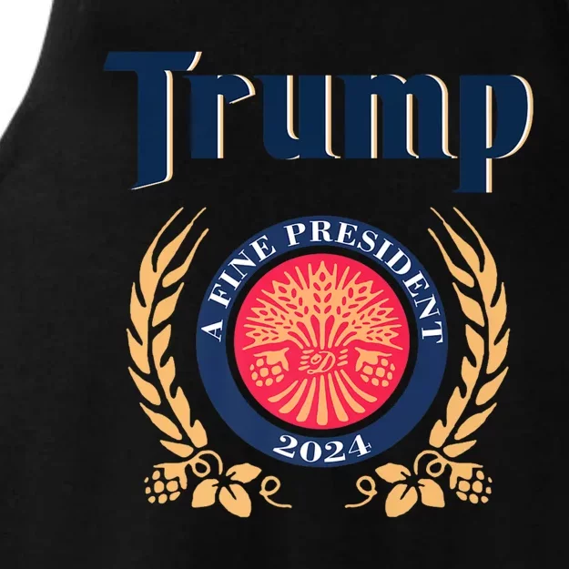 Trump A Fine President 2024 Ladies Tri-Blend Wicking Tank