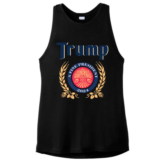 Trump A Fine President 2024 Ladies Tri-Blend Wicking Tank