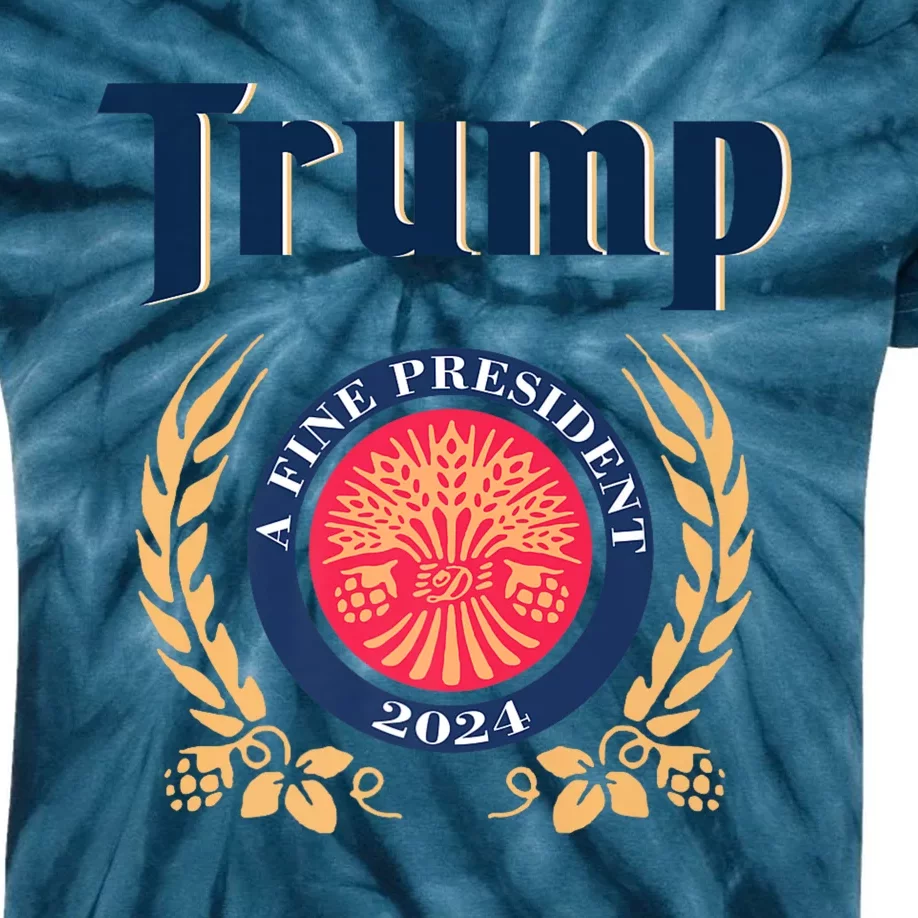 Trump A Fine President 2024 Kids Tie-Dye T-Shirt