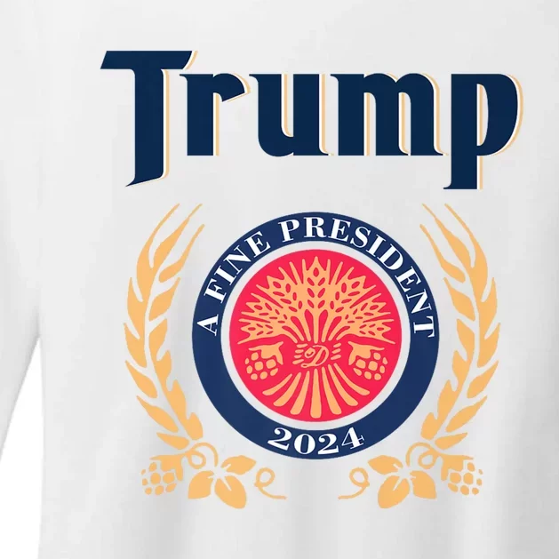 Trump A Fine President 2024 Womens CVC Long Sleeve Shirt