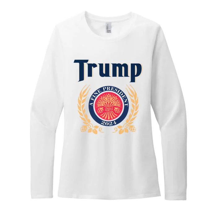 Trump A Fine President 2024 Womens CVC Long Sleeve Shirt