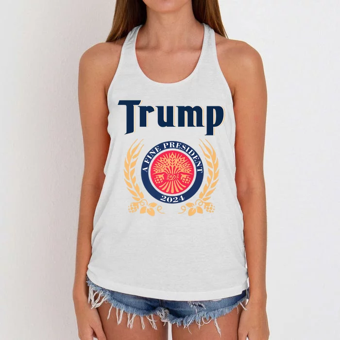 Trump A Fine President 2024 Women's Knotted Racerback Tank