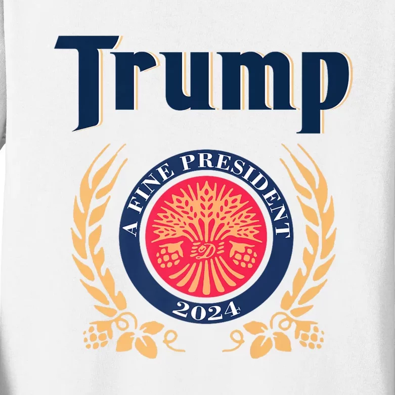 Trump A Fine President 2024 Kids Long Sleeve Shirt