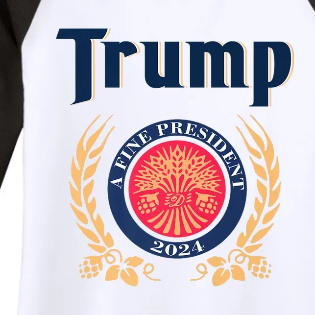 Trump A Fine President 2024 Women's Tri-Blend 3/4-Sleeve Raglan Shirt