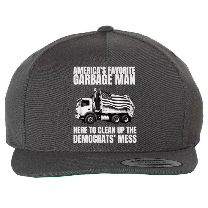 Trump AmericaS Favorite Garbage Man Trash Truck Photo Maga Wool Snapback Cap