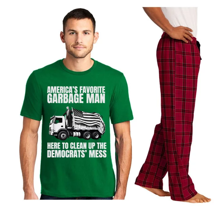 Trump AmericaS Favorite Garbage Man Trash Truck Photo Maga Pajama Set