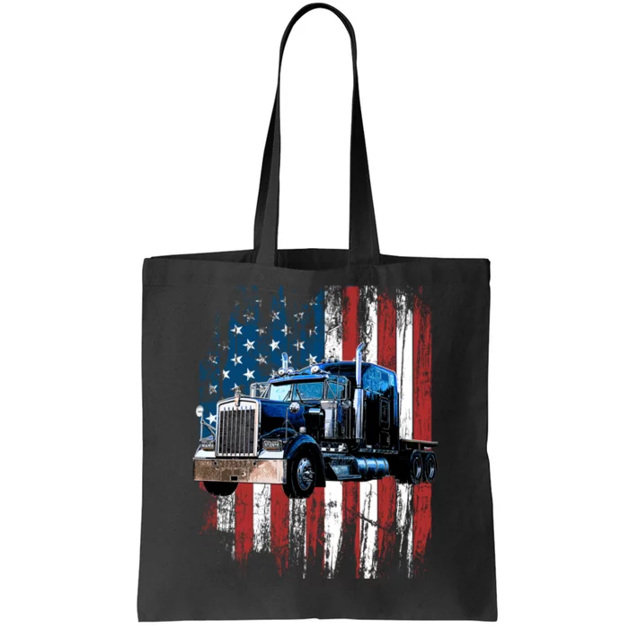 Trucker American Flag Truck Driver Hoodie Truck Driver Gift Tote Bag