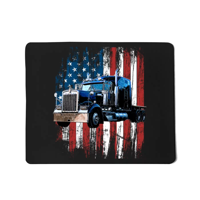 Trucker American Flag Truck Driver Hoodie Truck Driver Gift Mousepad